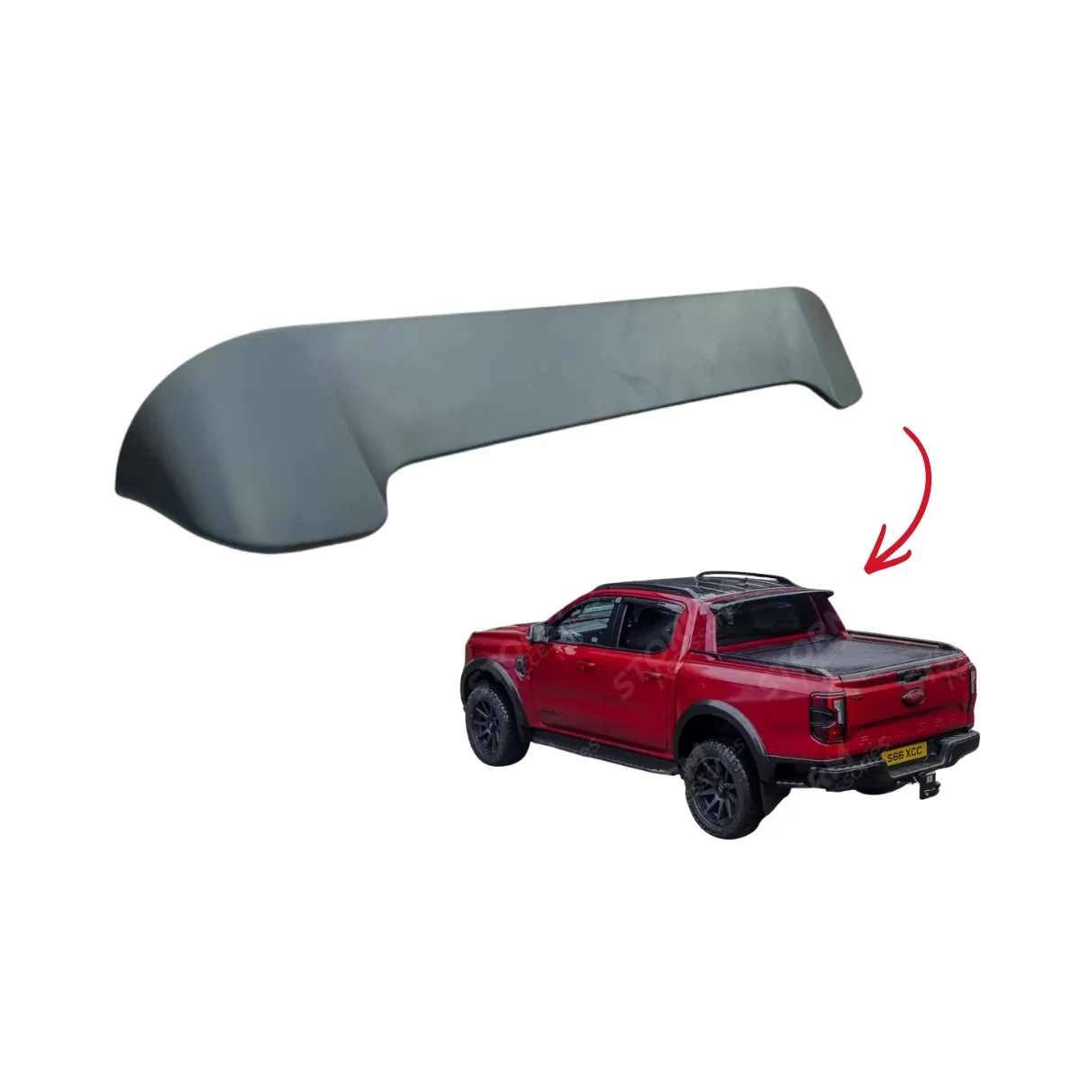 Ranger Rear Roof Spoiler Glossy Black
